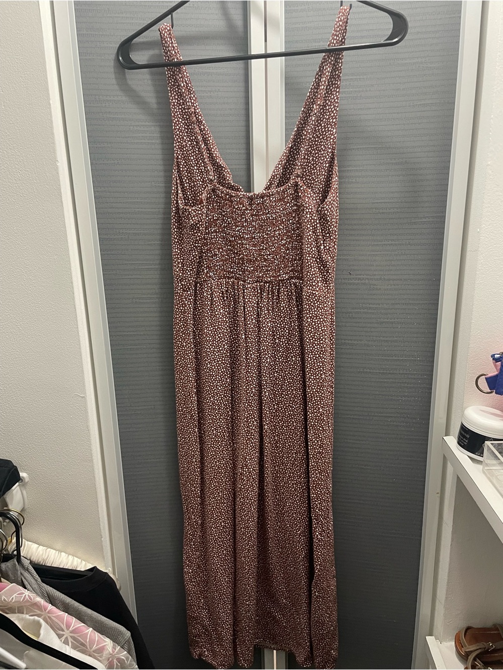 Abercrombie and Fitch Twist Front Midi Cutout Polka Dot Dress - Picture 4 of 4